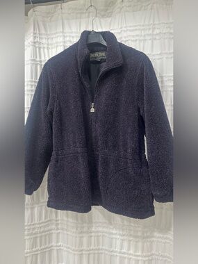 Vintage Pacific Trail Sherpa Fleece Jacket Women M Purple Full Zip Outdoor Warm